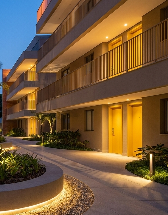 Projeto residencial multifamiliar entregue pela Larong